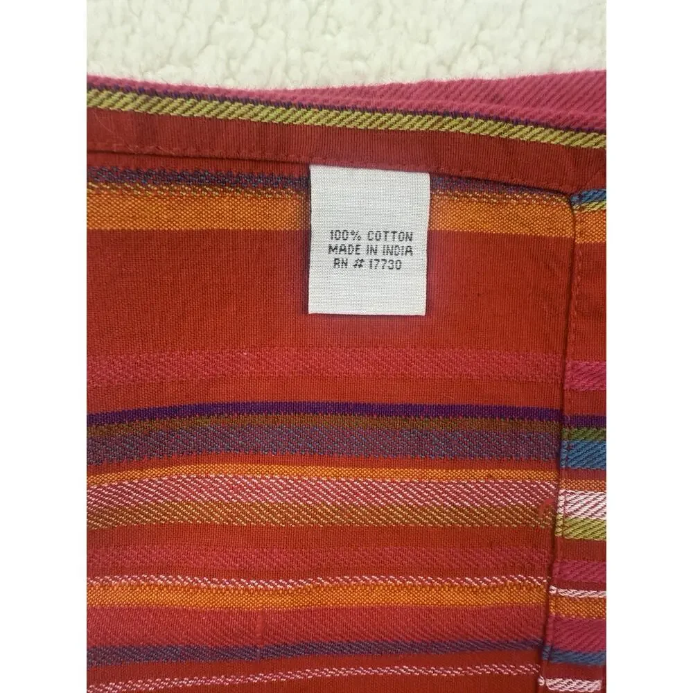 Target Casual Home Cabana Rio Collection Red Stripe Napkins 100% Cotton Set 10